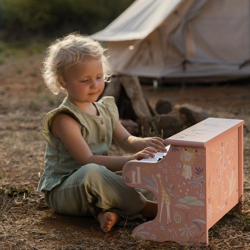 LD Wooden Piano Safari Friends Pink