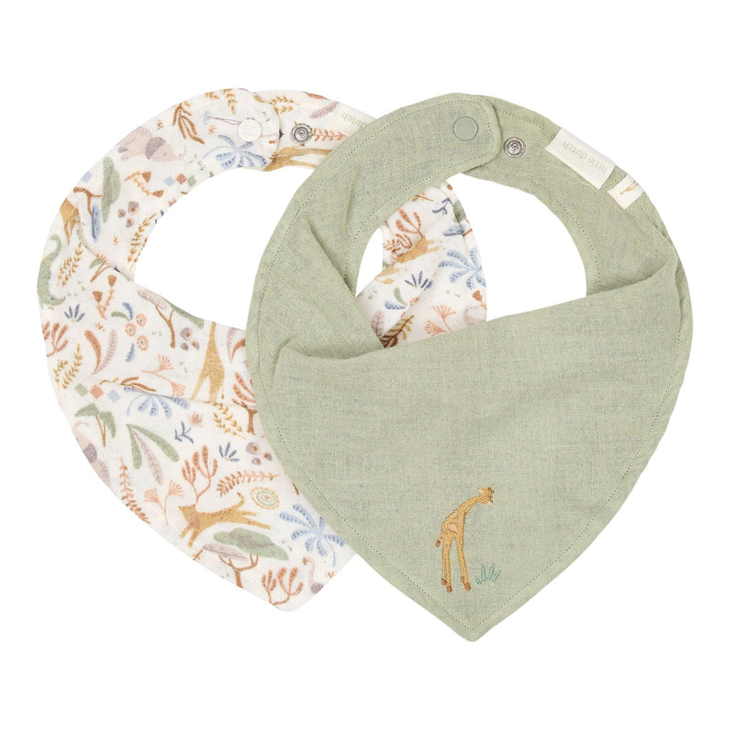 LD Bandana Bib 2-Pack Green/Safari Wonders