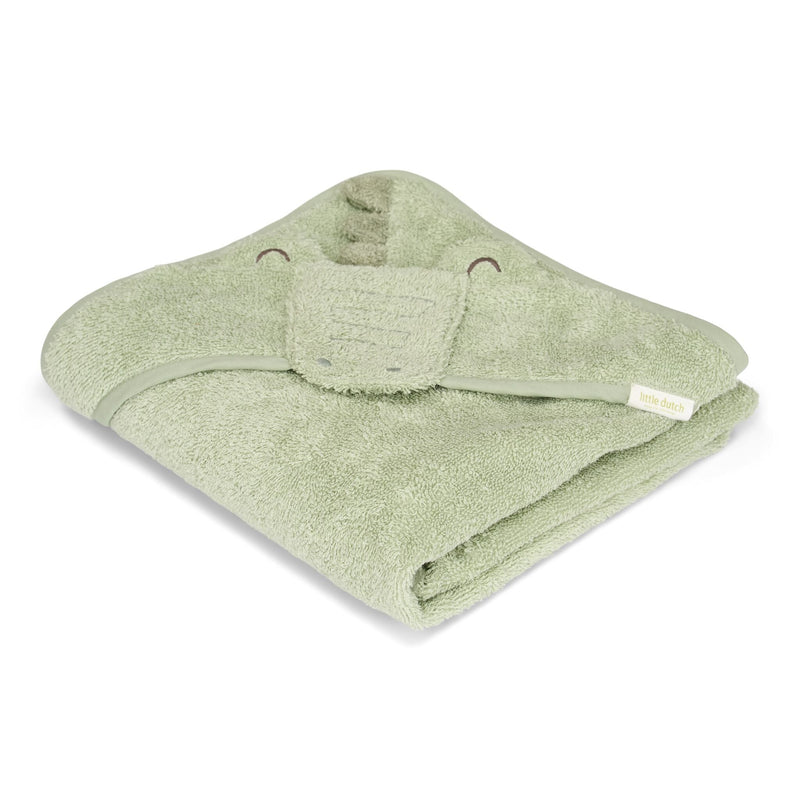 LD Hooded Towel Green Crocodile