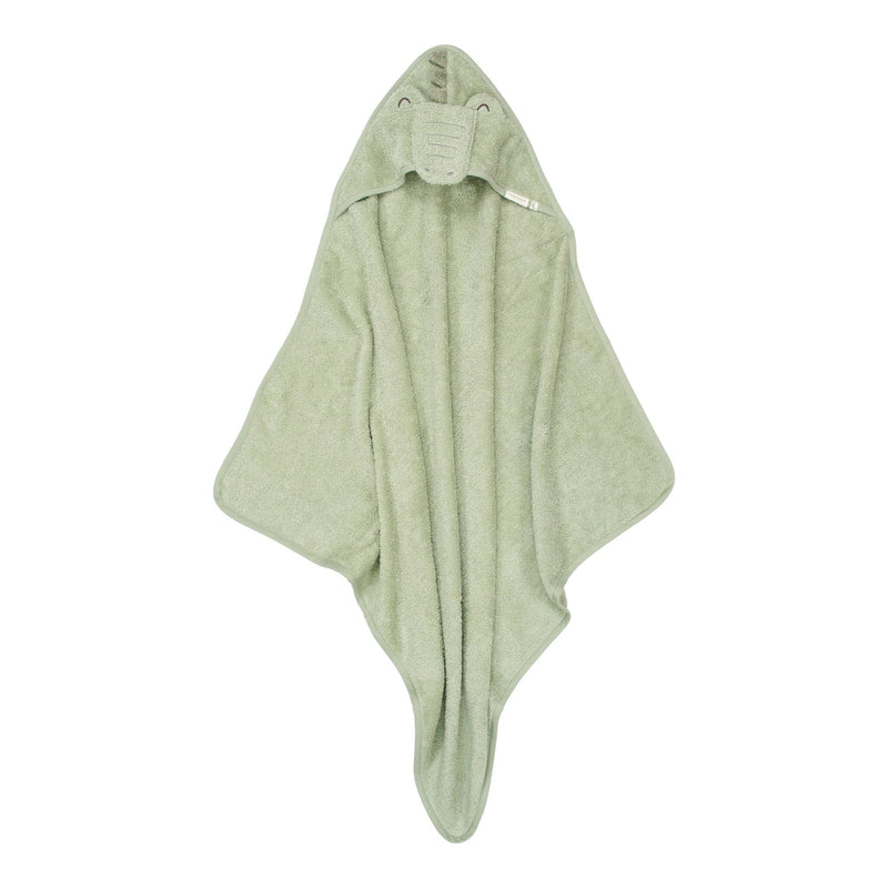 LD Hooded Towel Green Crocodile