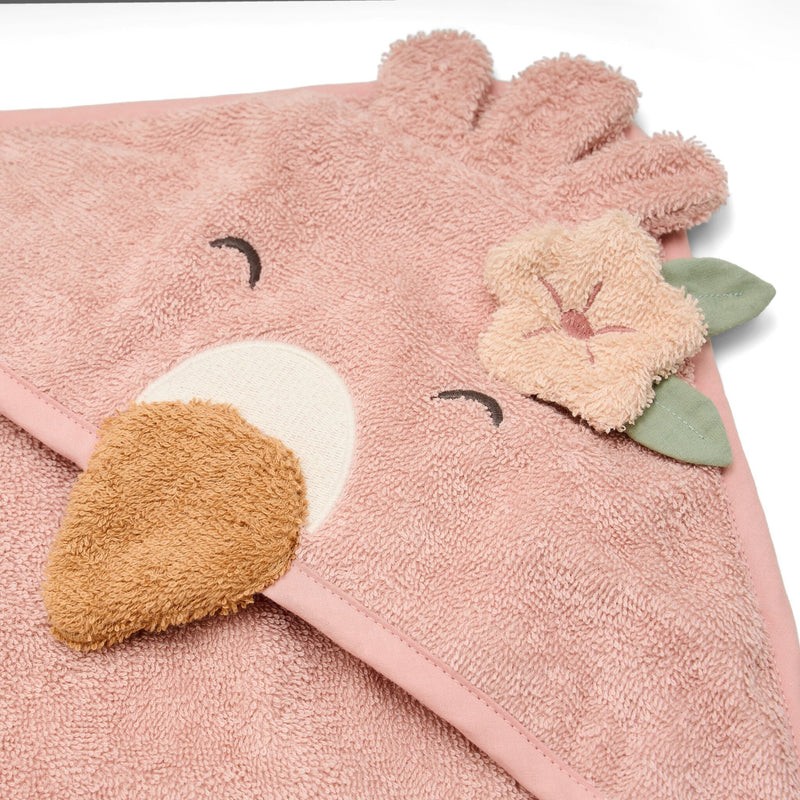LD Hooded Towel Rose Flamingo