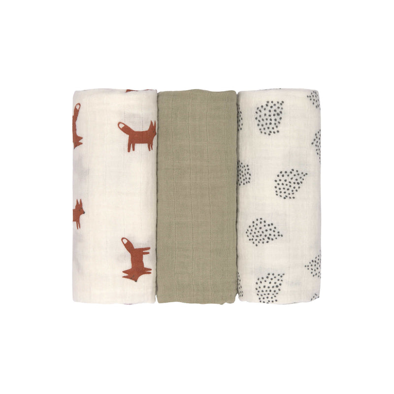 Swaddle & Burp Blanket Medium 3pc