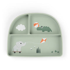 Done by Deer Stick&Stay compartment plate Playground Green