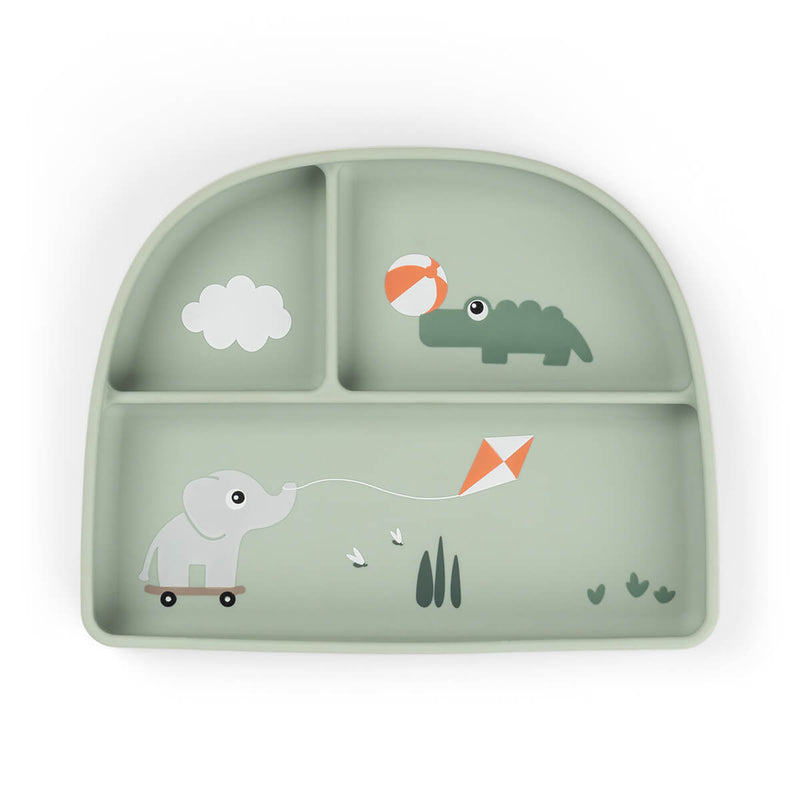 Done by Deer Stick&Stay compartment plate Playground Green
