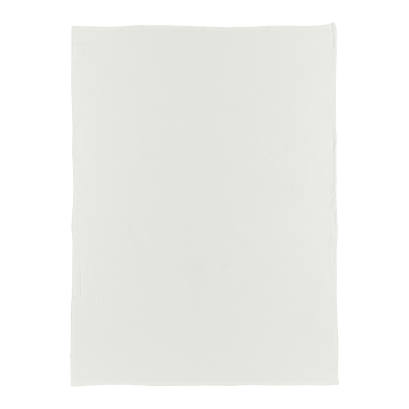 Meyco pre-washed muslin sheet in Offwhite, laid flat