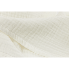 Close up of the Meyco Offwhite pre-washed muslin