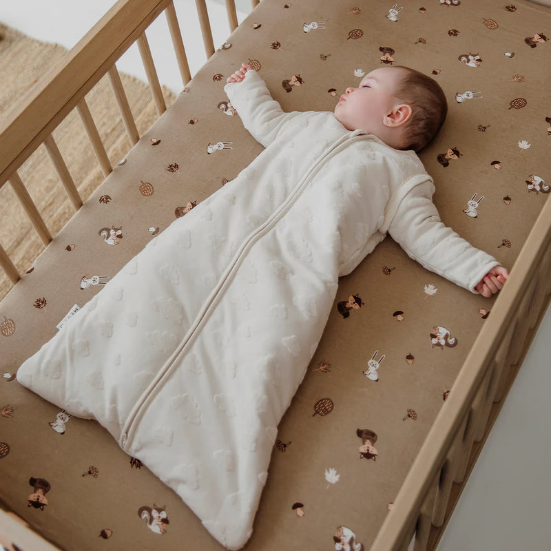 Sleepingbag Detachable Jacquard 90cm- Clouds Natural