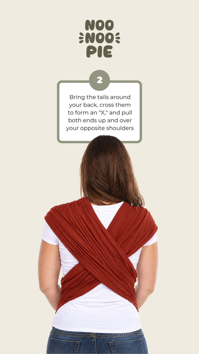 How to wear the Noonoo Pie Baby Carrier, step 2