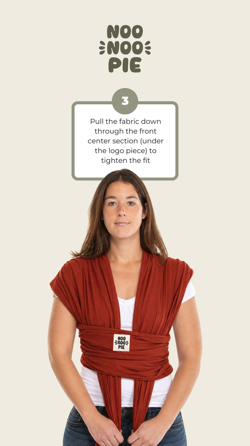 How to wear the Noonoo Pie Baby Carrier, step 3
