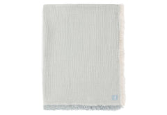 Jollein Muslin Fringe Blanket Stripe Sea Green 120x120