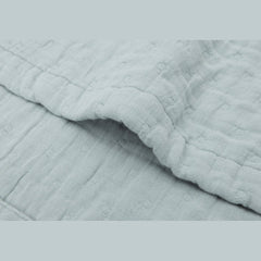 Close up of the Jollein Sea Green jacquard muslin