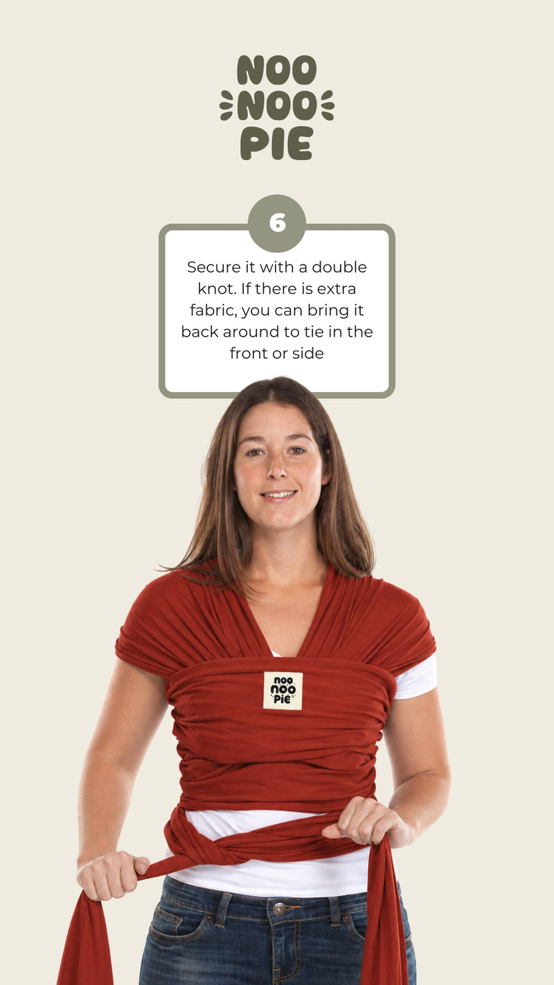 How to wear the Noonoo Pie Baby Carrier, step 6