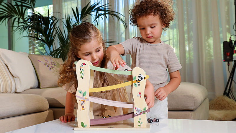 Tiny Love Boho Chic Wooden Car Race Ramp detail