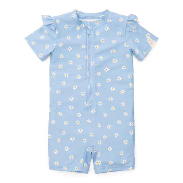 LD Swimsuit Short Sleeve Daisy Blue