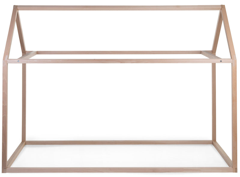 Childhome house bed frame 90x200 natural beech, front view