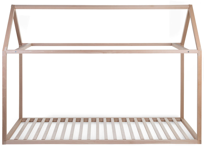 Childhome house bed frame 90x200 shown with a slatted base fitted