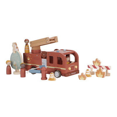 LD Wooden Fire Truck Set 15pc FSC