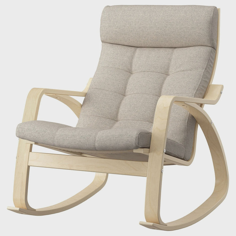 Rocking Chair Poang Birch Veneer Gunnared Beige