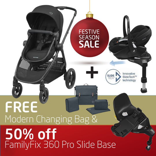 Zelia 3 Travel system  - Zelia 3 with Family Fix 360 Pro + Pebble 360 Pro 50% off base & Free modern bag