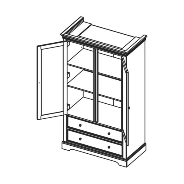 Marseille Wardrobe 2 doors 2drawers