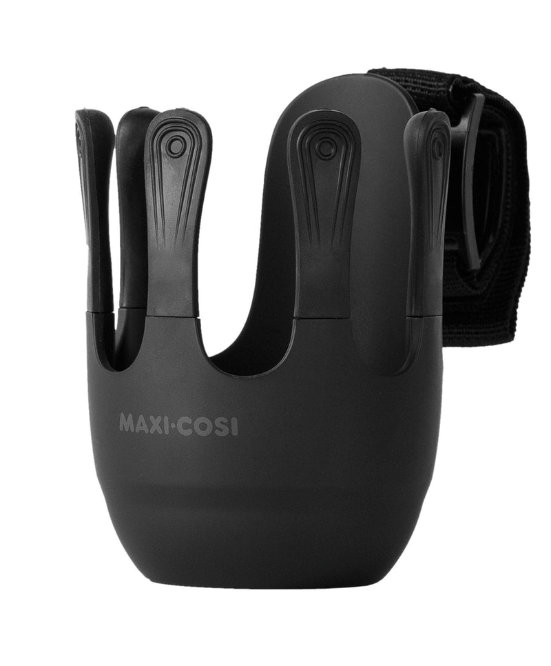 Maxi-Cosi cup holder in black showing the velcro strap