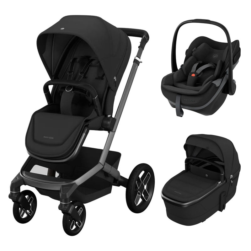 Maxi-Cosi Fame Travel System Twillic Black with Pebble Slide Pro Onyx Black and carrycot