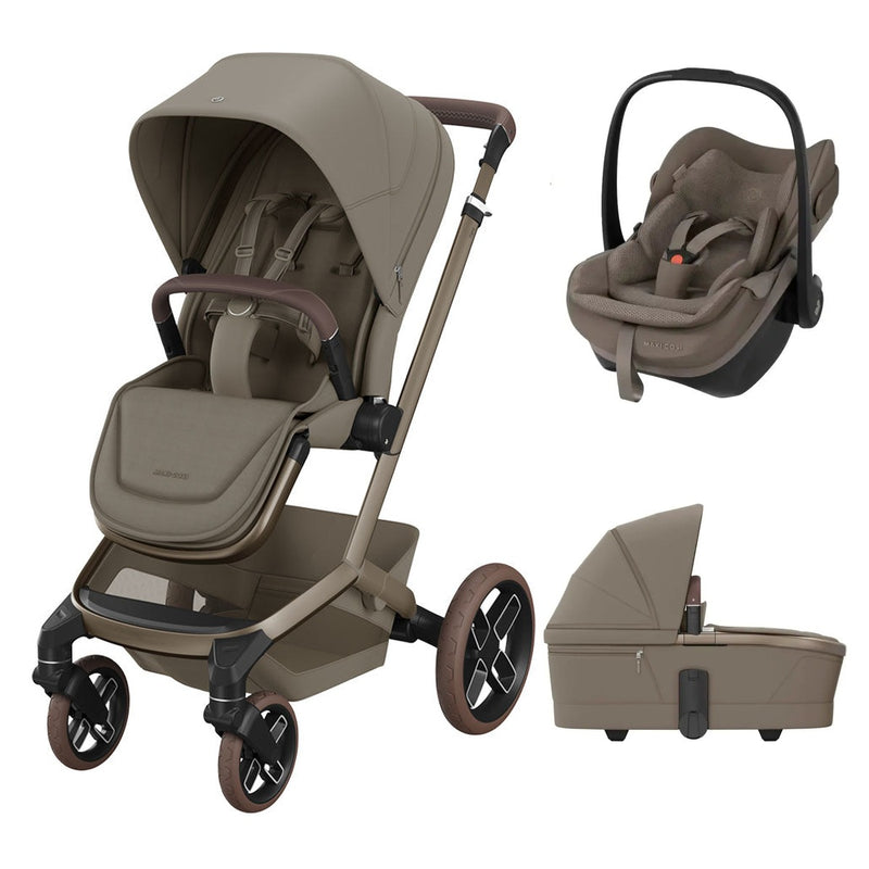 Maxi-Cosi Fame Travel System Oak Truffle: stroller, Pebble Slide Pro car seat and carrycot