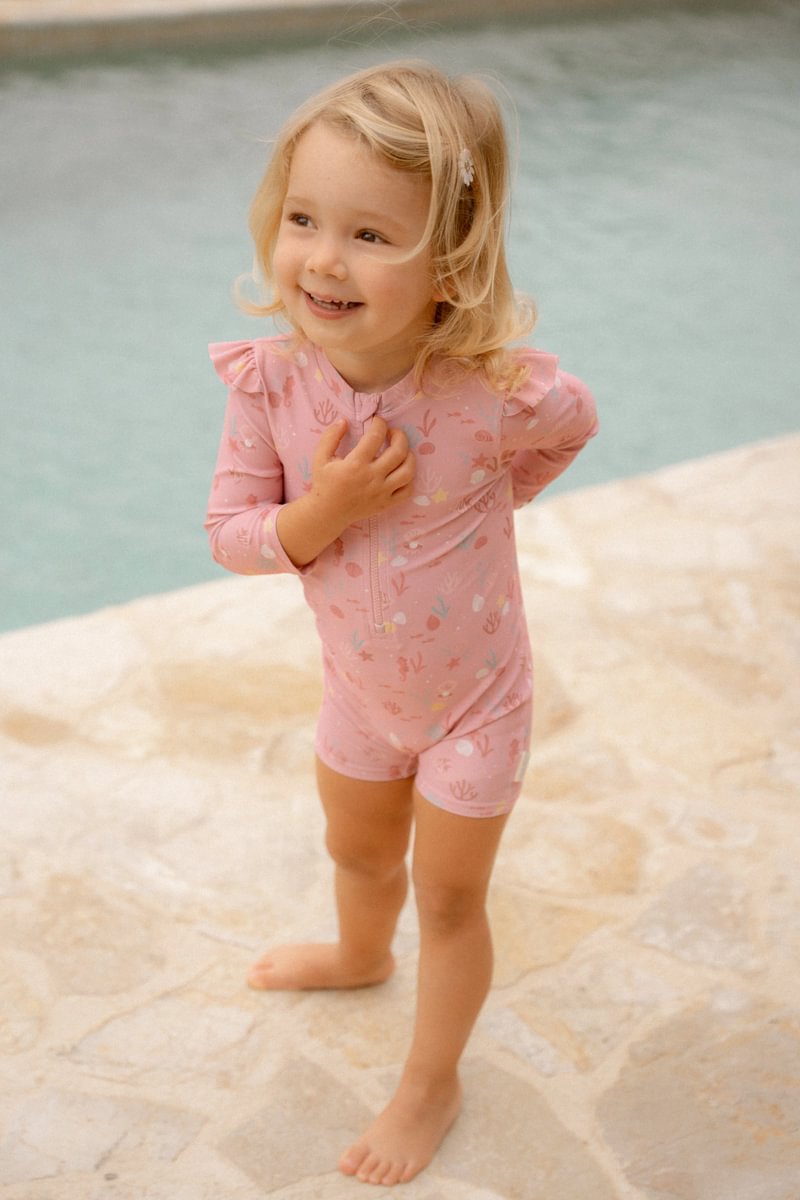 LD Long Sleeve Swimsuit Ocean Treasures Pink