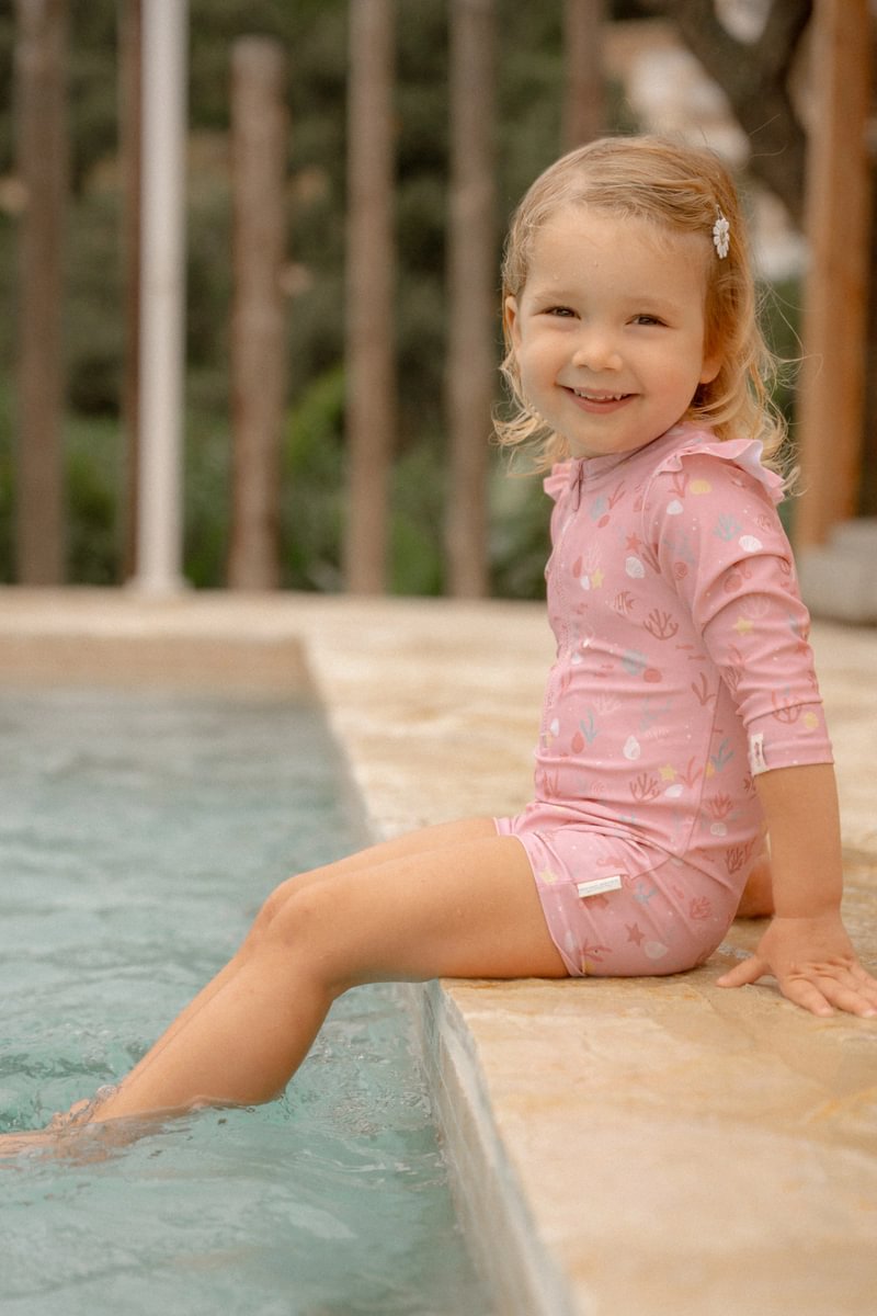 LD Long Sleeve Swimsuit Ocean Treasures Pink