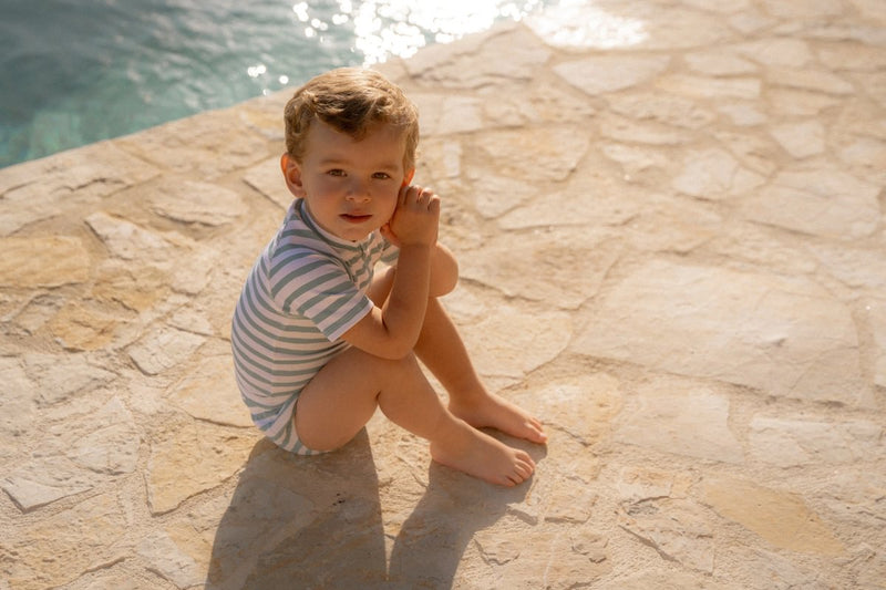 LD Swim Shirt Stripes Surf Blue