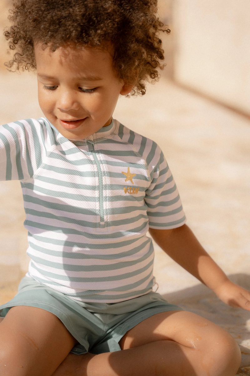 LD Swim Shirt Stripes Surf Blue