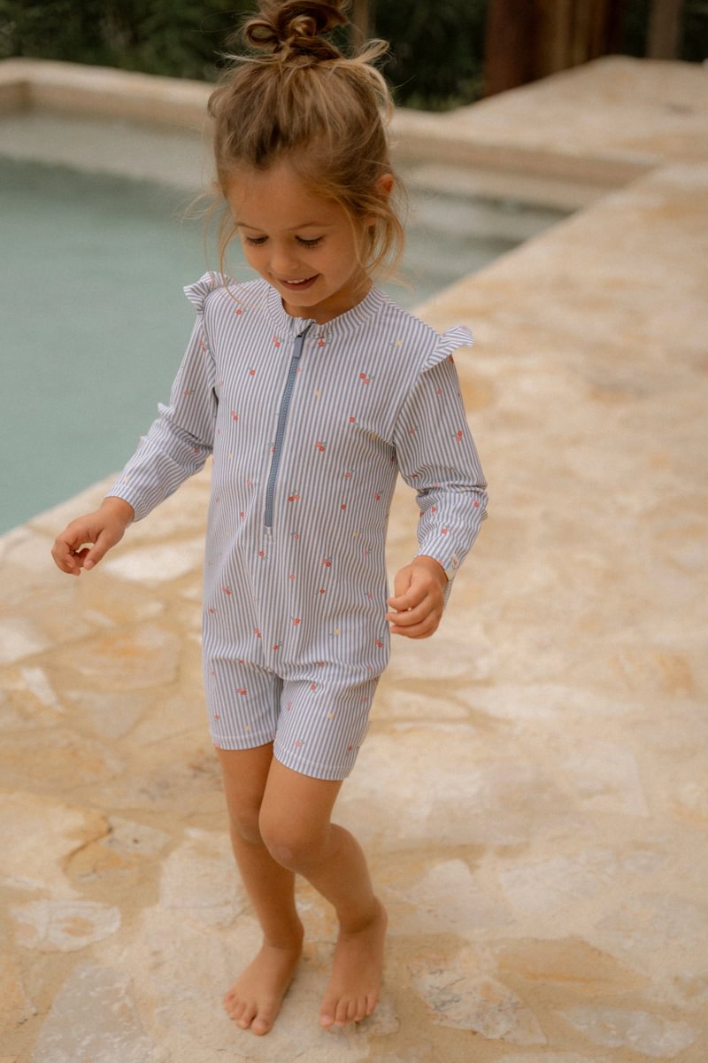 LD Long Sleeve Swimsuit Sunny Flowers