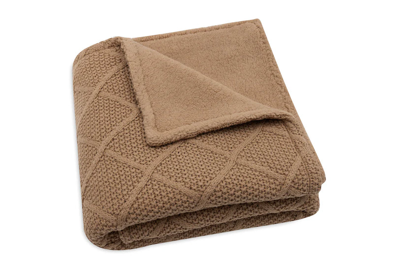 Blanket Check Knit Teddy Fleece 75x100cm