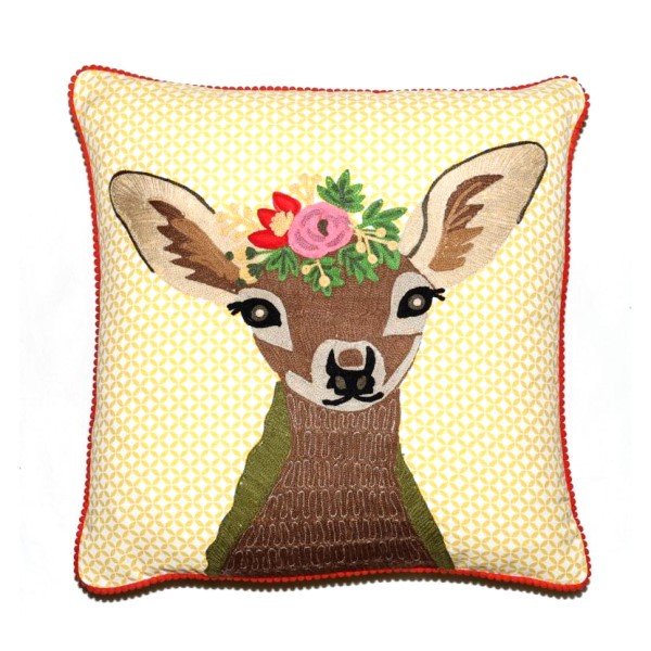Cushion Deer Yellow 45x45cm